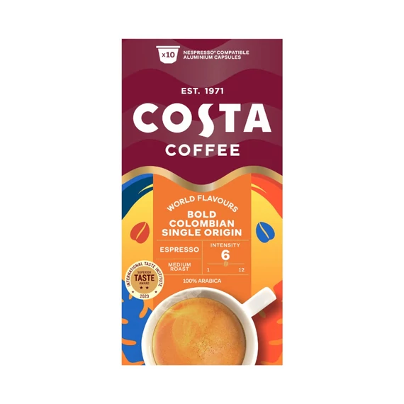 Costa Coffee Columbian Roast Espresso Nespresso kompatibilis kávékapszula (10db)